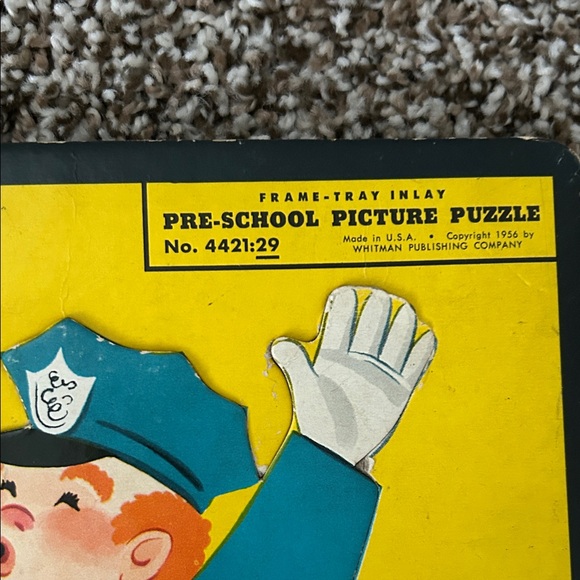 Vintage Whitman Frame 50s Tray Pre-School Picture Puzzle -Crosswalk - Picture 3 of 14